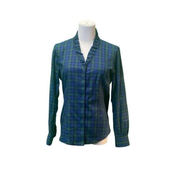 Brooks Brothers Blue and Green Plaid Button Down Shirt - Picture 2 of 6